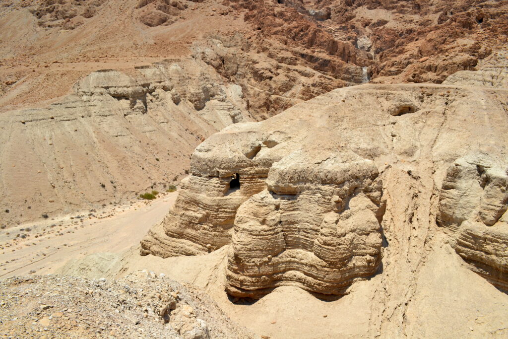 Caves near Qumran where the Dead Sea Scrolls were dicsocvered